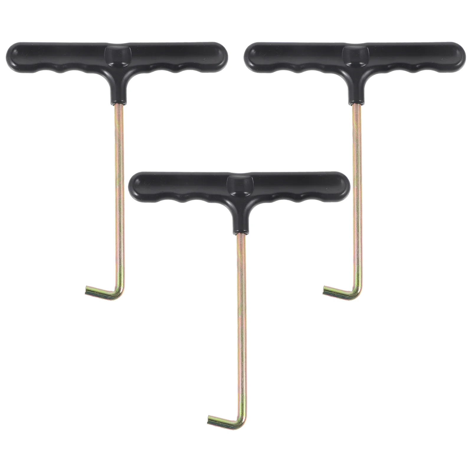 

3 Pcs Tools Skate Shoe Hook T-shaped Tightening Hooks Lace Tighteners Shoelace Puller Pulling Durable Black