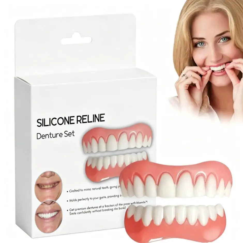 

newNew Denture Silicone Kit Liners Soft Teeth Upper And Lower Set Random Pack CK848