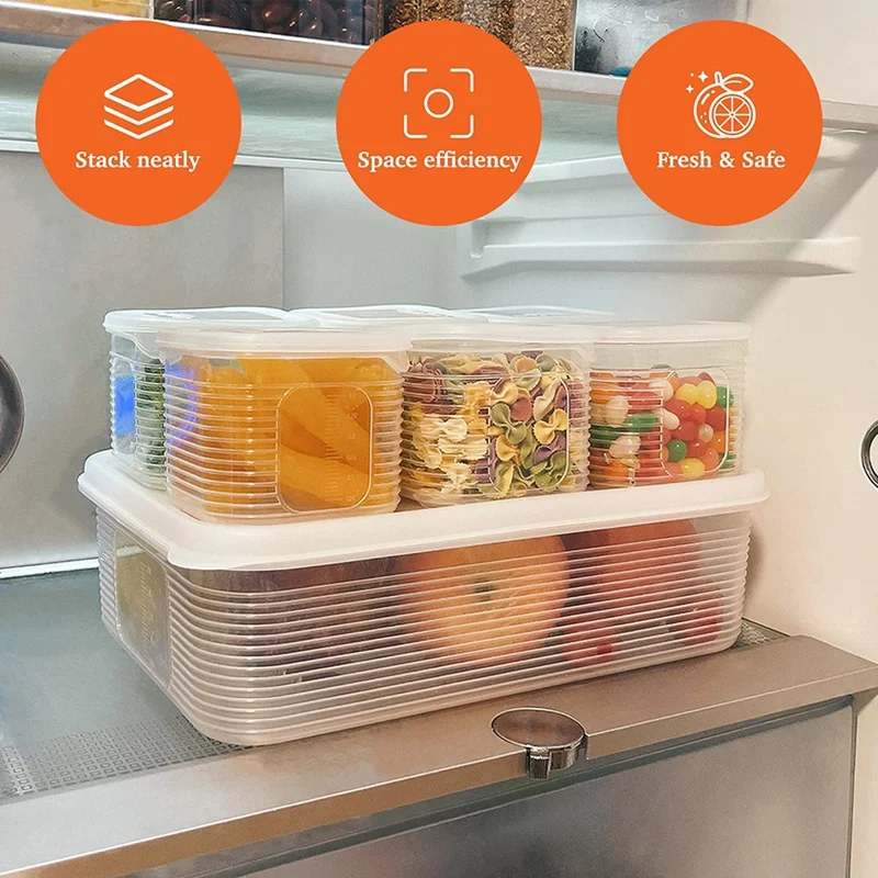 Food Storage Container with Lid Plastic Food Container for Storage Room Organization and Storage Can Be Reused.-A57M