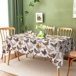 Chicken Farm House Watercolor Rectangle Polyster Tablecloth Festival Party Decoration Home Decoration Dining Room Furnishings