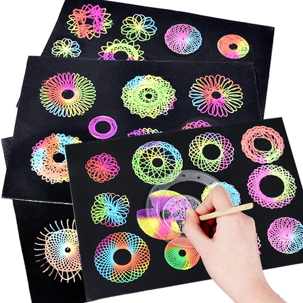 22Pcs Spirograph ปากกาวาดรูปชุด Interlocking Gears ล้อเรขาคณิตไม้บรรทัดไม้บรรทัดอุปกรณ์เสริมความคิดสร้างสรรค์การศึกษาของเล่นเด็ก