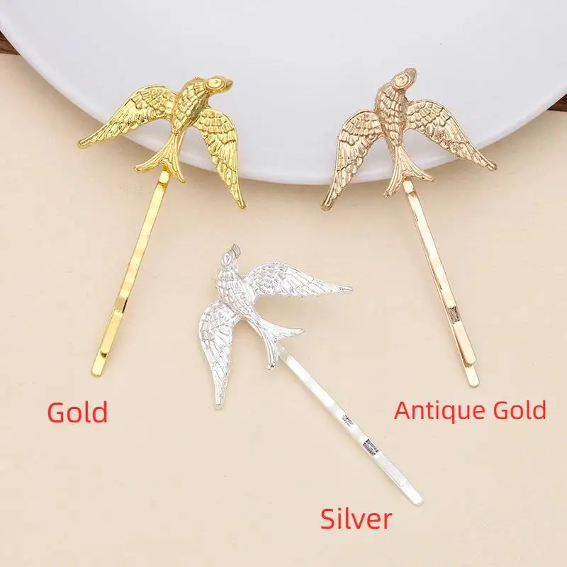 1 Stück Damen-Haarnadel aus Metalllegierung, Haaraccessoire in Form eines Schwalpenmotivs, geeignet als Kopfschmuck für Mädchen. – Detail 3