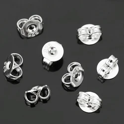 50pcs/pack 925 Sterling Silver Earrings Back Earring Stopper Findings For Stud Earrings Clasp DIY Jewelry Making Findings