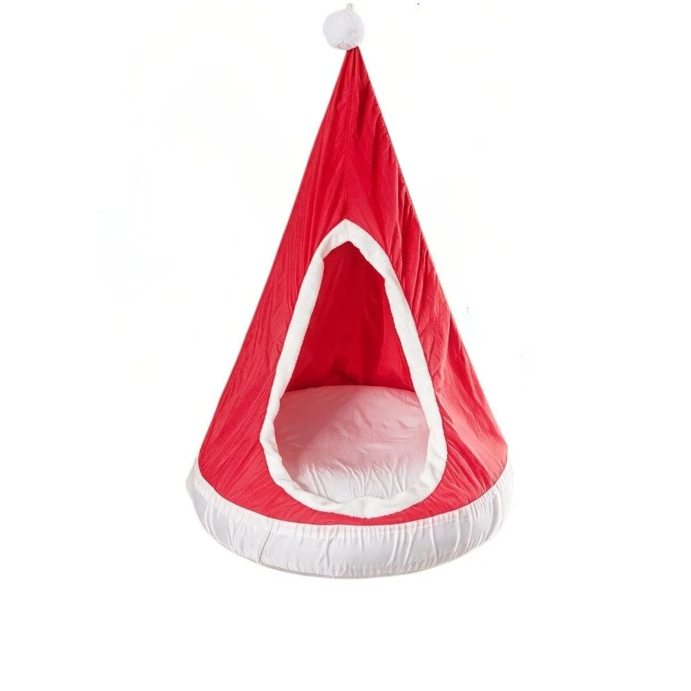 Christmas Hat Style Kids Swing Hammock with Air Cushion Nylon Kids Hanging Chair Wide & Large 200kg Load-bearing Hammock Chair