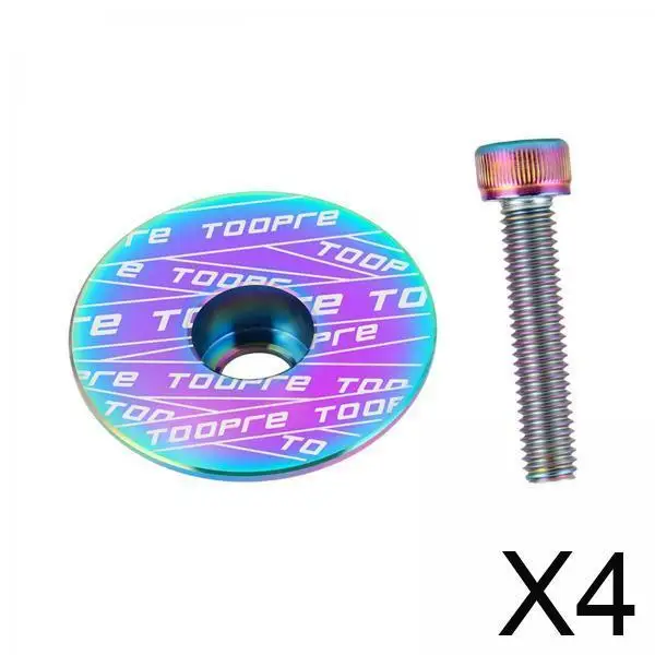 4x Portable Bicycle Headset Top Caps 1 1/8" Fork Cover Aluminum Alloy Bicycle Stem Cover for Road Mountain Bike Cycling