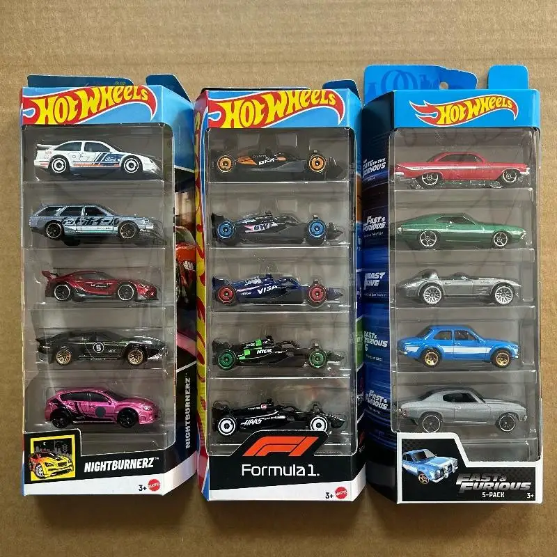 Hot Wheels Combo de tráfico caliente, juego de cinco coches, modelo de juguete de simulación pequeño, coches coleccionables, juego de pista auténtico para jugar