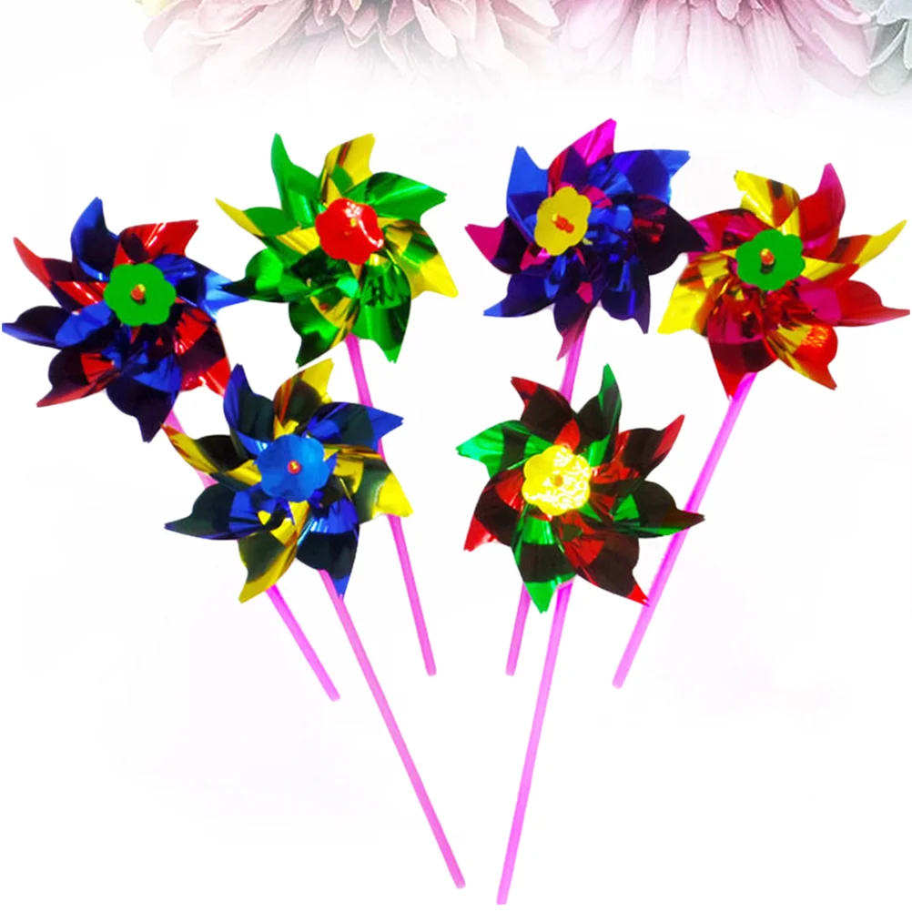 20pcs Colorful Plastic Pinwheel DIY Small Windmill Toy Set Beautiful Windmill Toy for Kid Student Child (Random Color)