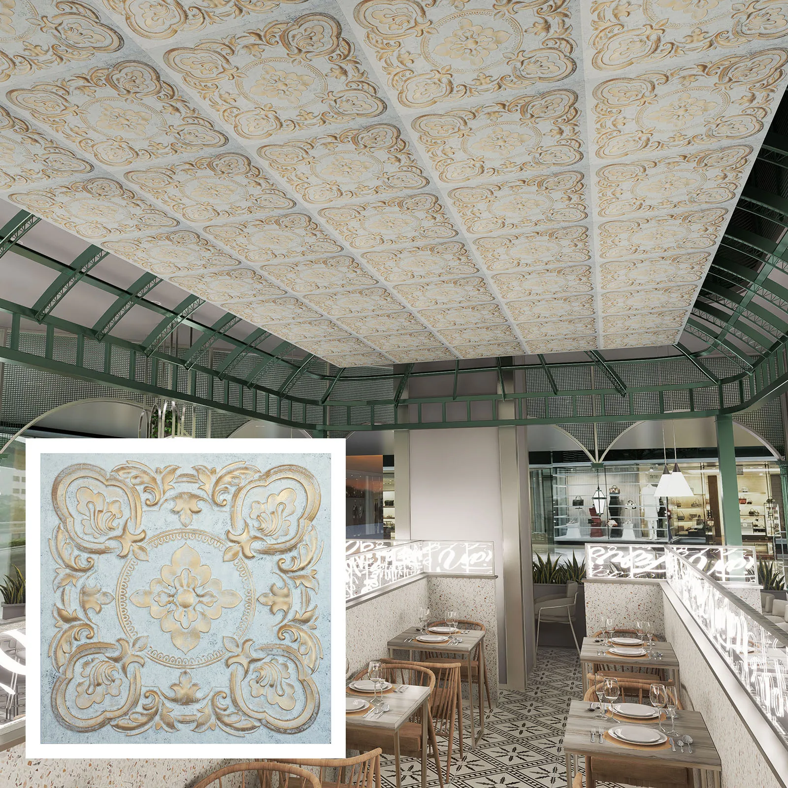 Drop in Ceiling tiles cafe pub restaurant well ceiling panels PL30 10pcs
