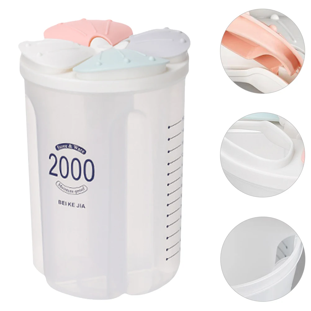 

1pc Compartment Storage Container Sealed Food Jar Plastic Storage Box Kitchen Cereal Holder Airtight Transparent Lid Odorless