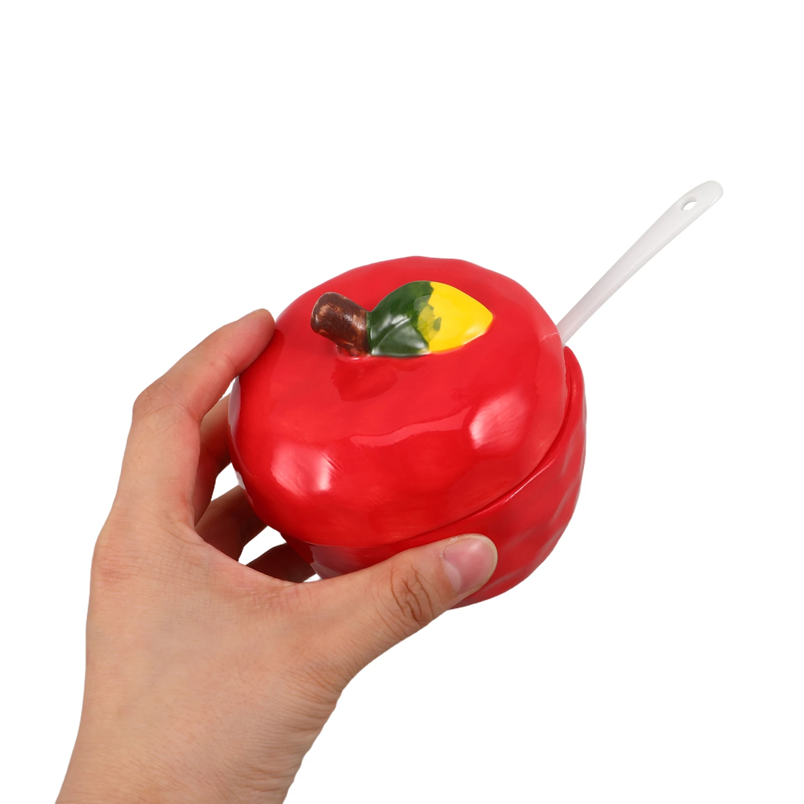 Set of Ceramic Spice Jars with Lids Kitchen Condiment Pots for Home Restaurant Use Small Spice Containers with Spoons