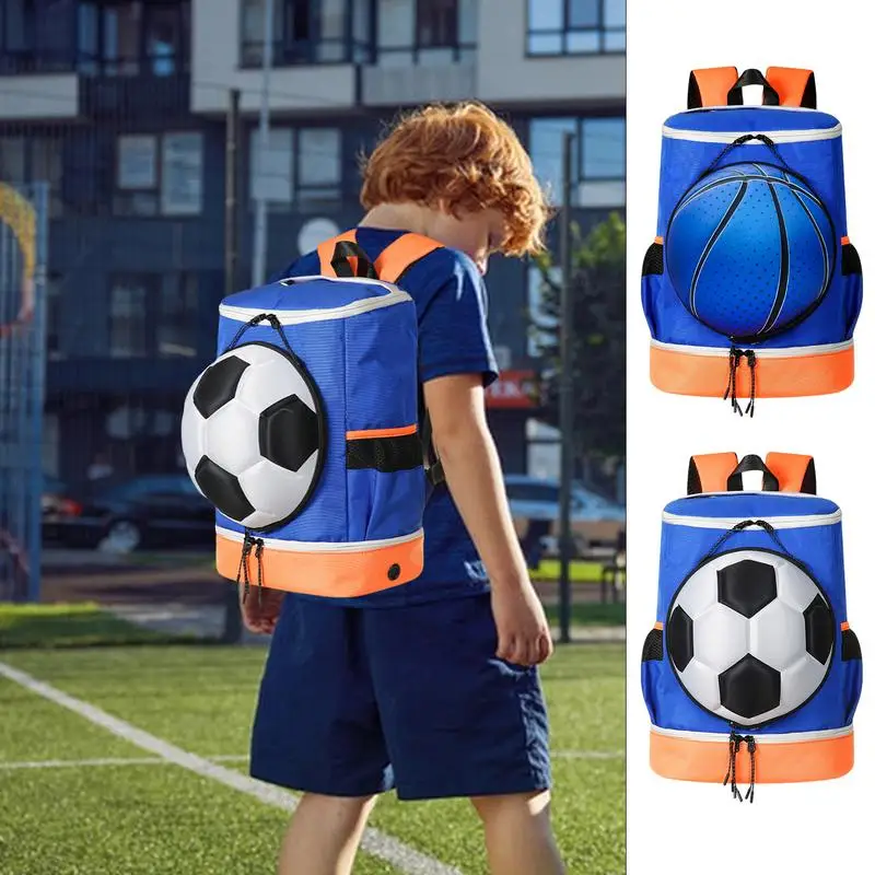 

Youth Soccer Backpack Storage Bag Basketball Backpack Large Capacity Football Bag Volleyball Backpack With Ball Compartment For