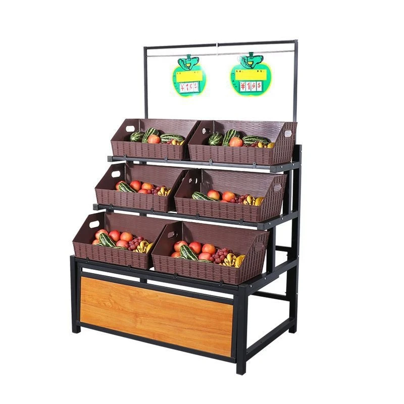 

Supermarket fruit and vegetable shelves multi-layer display shelves water