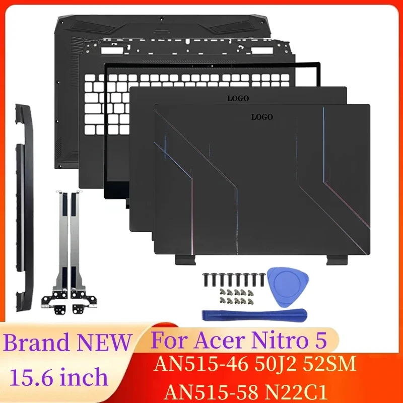 Laptop Accessories For Acer Nitro5 AN515-46 AN515-58 N22C1 Notebook LCD Back Cover Front Frame Hinges Cover Palmrest Bottom Case