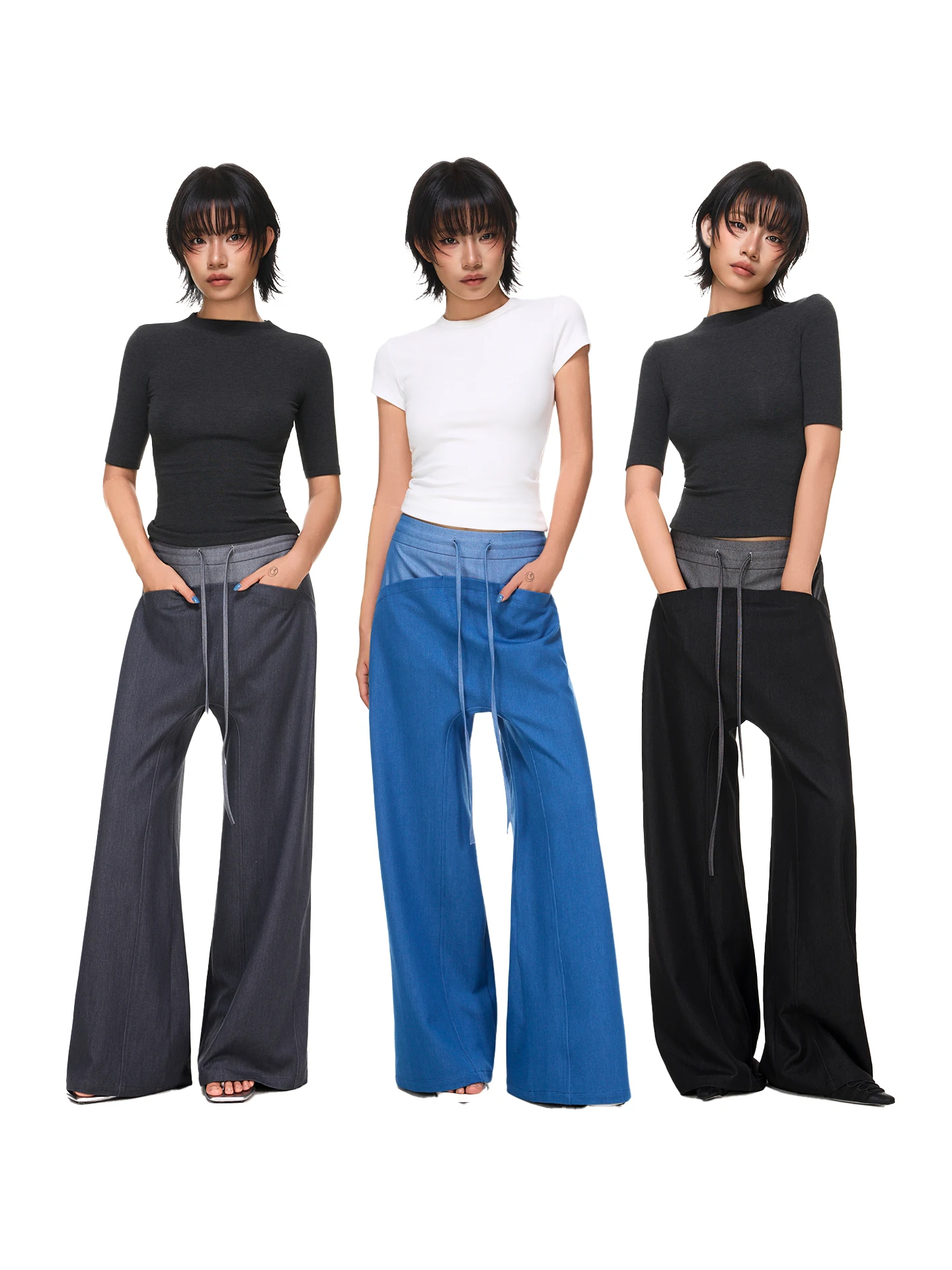 

Брюки SUNDAYPLAN в стиле кэжуал с лоскутным дизайном, свободного кроя, из смесового синтетического волокна, удобные, прямые, в расслабленном стиле