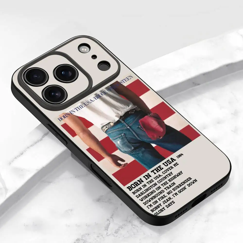 B-Bruce Springsteen Born in the USA Handyhülle für iPhone 17,16,15,14,13,12,11,Pro,Max,Plus,E,Air,Mini Schutzhülle in Schwarz