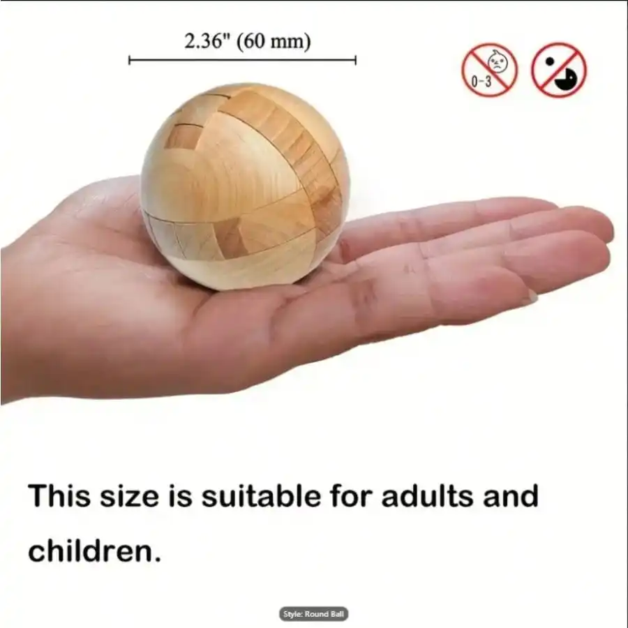 Casse-tête en bois à emboîtement pour adultes et enfants, jouet de jeu de puzzles, boule IQ, Kong Ming Lock, Lu Ban, Burr, 3D