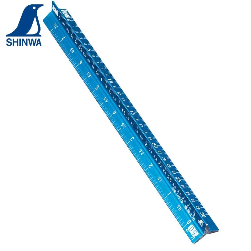 Penguin SHINWA Aluminum Triangle Ruler Scale for Architectural Blueprints Architects Real-estate Surveyors Microcopy 15CM 1PCS