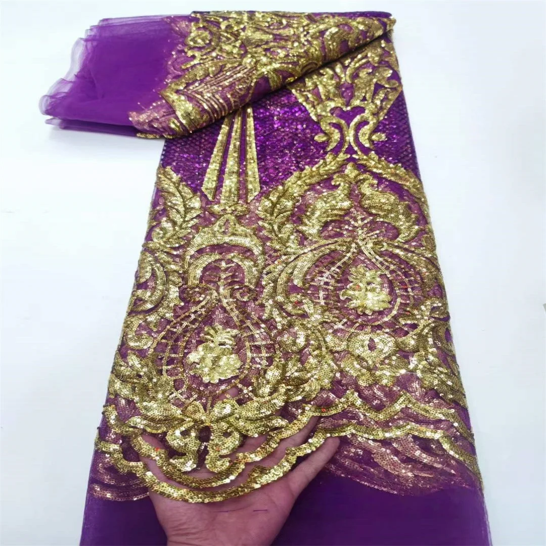 25 Colors Block Dance Costume America Sequin Fabric For Evening Dress Lace Material Tissus Dry Lace Fabric Mesh Sequin Fabric