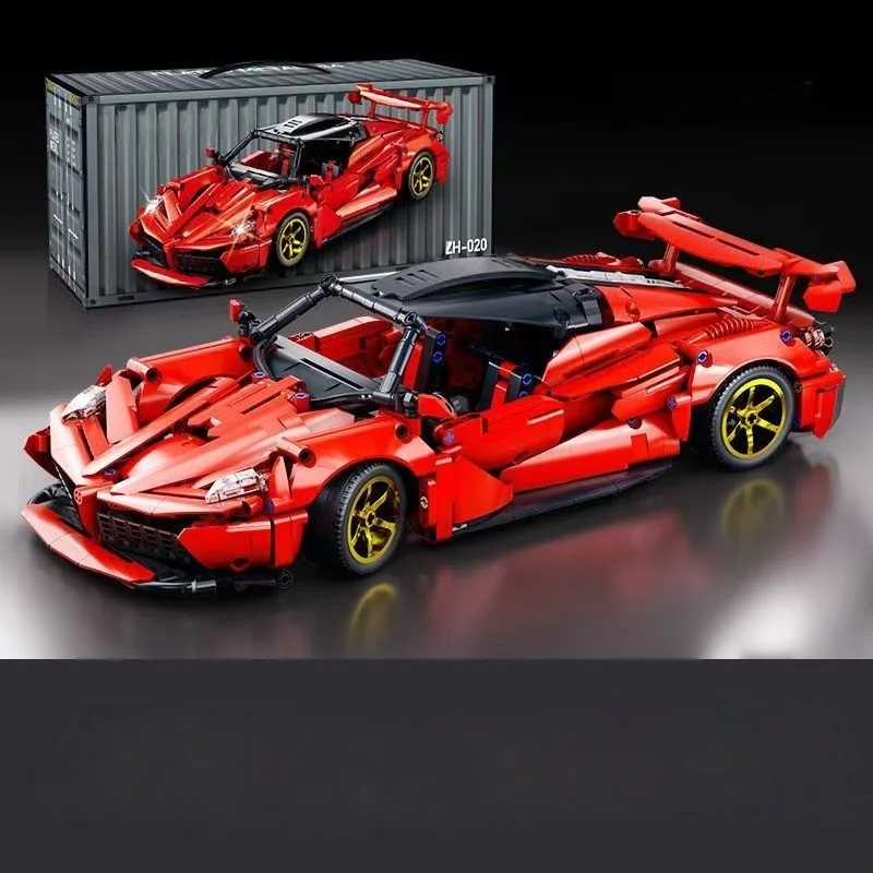 1000+pcs MOC Technical Compatible Ferrari LaFerrari Supercar Building Blocks Car Model Bricks Toys for Boys Present view 6