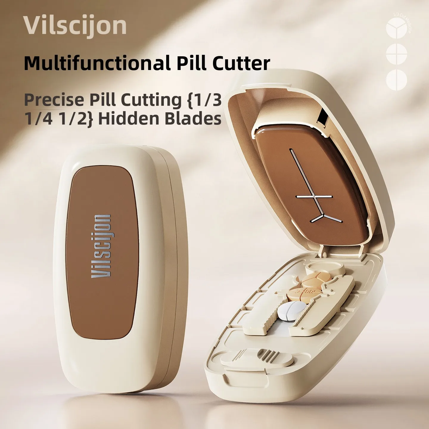 多機能精密薬カッターボックス-2パーツ-4パーツ-パーツ-ピルカッター-家庭用整理ツール-薬分割器