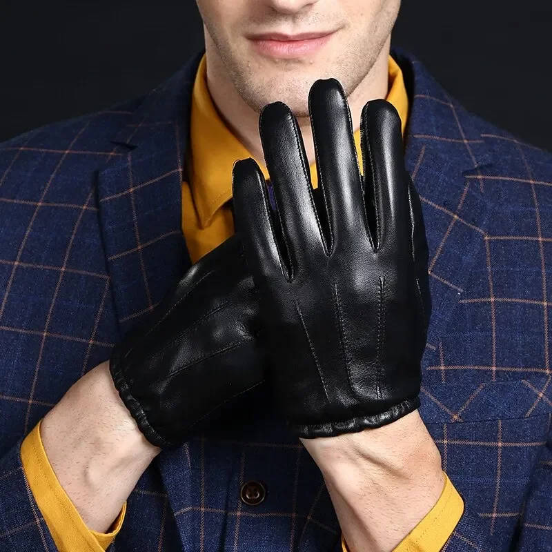 Neue Winter Handschuhe Männer Frauen Schwarz PU Leder Kaschmir Warme Fahren Handschuhe Fäustlinge Touchscreen Wasserdichte Taktische Handschuhe