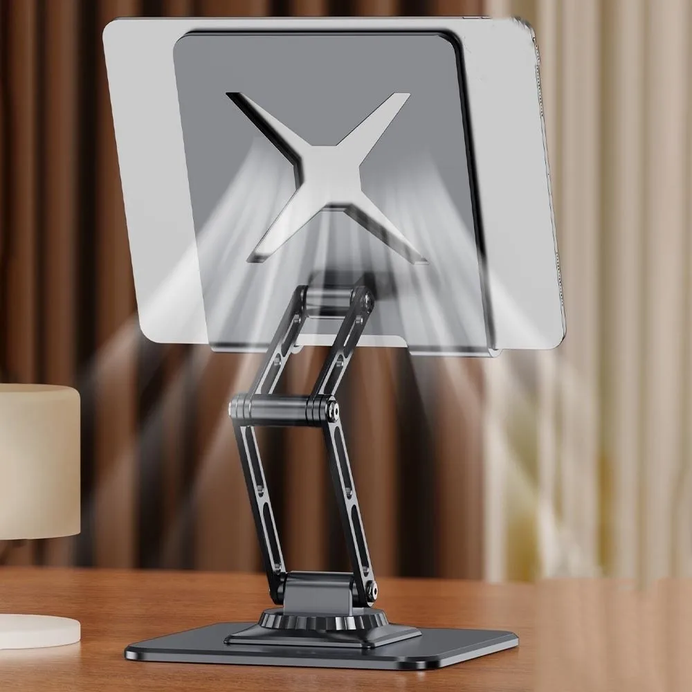 

Вращающаяся складная подставка для планшета, металлический каркас, регулируемый складной держатель для планшета, многоугольный противоскользящий кронштейн для планшета и телефона