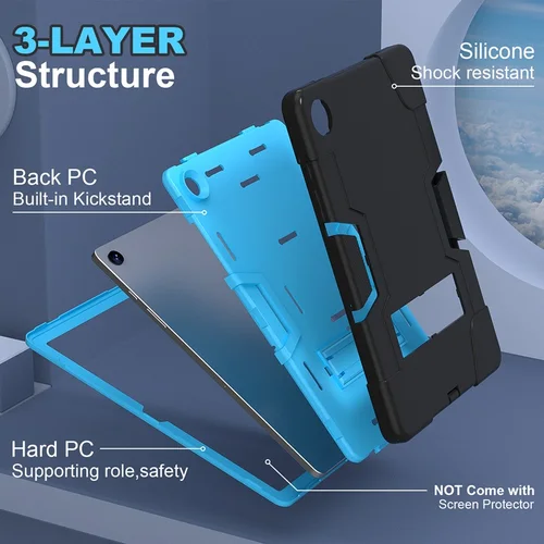 Imagen 2 del producto Funda resistente para Samsung Galaxy Tab S9 S10 FE PLUS 12,4 Llite 10,9 con soporte y soporte a prueba de golpes A11 A9 + Plus 11 8,7