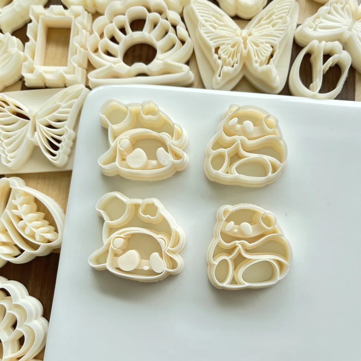 Chinese National Treasure Cute Panda Shaped 3 Types Clay Cutting Molds For DIY Earrings Jewelry Making