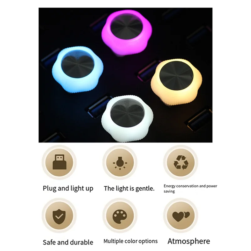 سيارة صغيرة USB المحيطة أضواء LED سيارة الجو الداخلي مصباح للسيارات الداخلية البيئة ضوء التوصيل والتشغيل