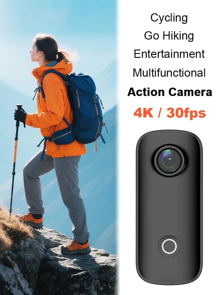 SJCAM C100 / C100Plus Mini Duimcamera 1080P30FPS / 4K30FPS H.265 12MP 2.4G WiFi 30M Waterdichte behuizing Actie Sport DV Camcorder - afbeelding 2