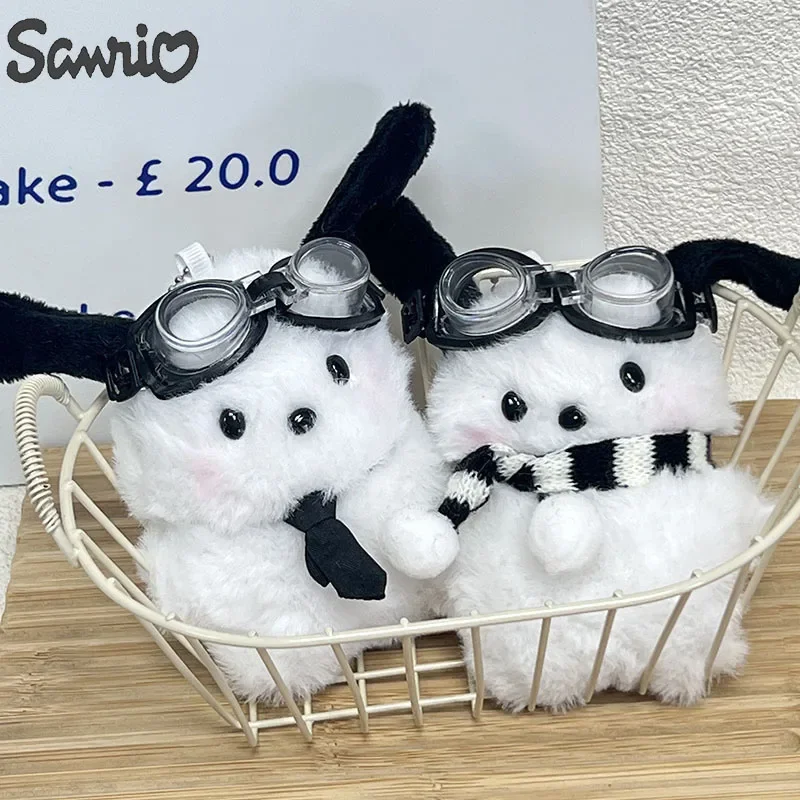 Sanrio Scarf Pochacco Doll Toys Keychain Anime Windshield Pochacco Children Pendant Keyring Women Bags Keychains Christmas Gifts