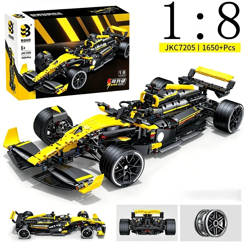 1600+PCS Technical Learning 1:8 Racing Car MOC Building Blocks Bricks Sports Vehical Creative Model Assembly Gift for Children