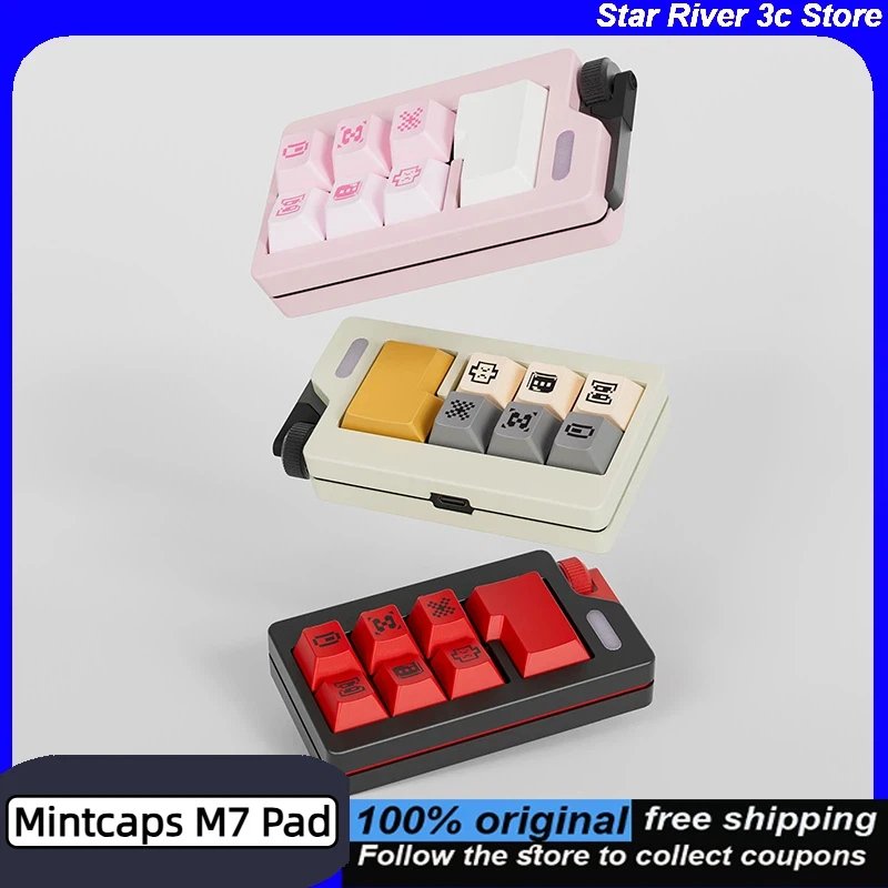 

Mintcaps M7 Pad Wireless Bluetooth Mini Keyboards PBT Keycaps BCP Switch Bluetooth5.0 Mini Mechanical Keyboard for Gaming Office