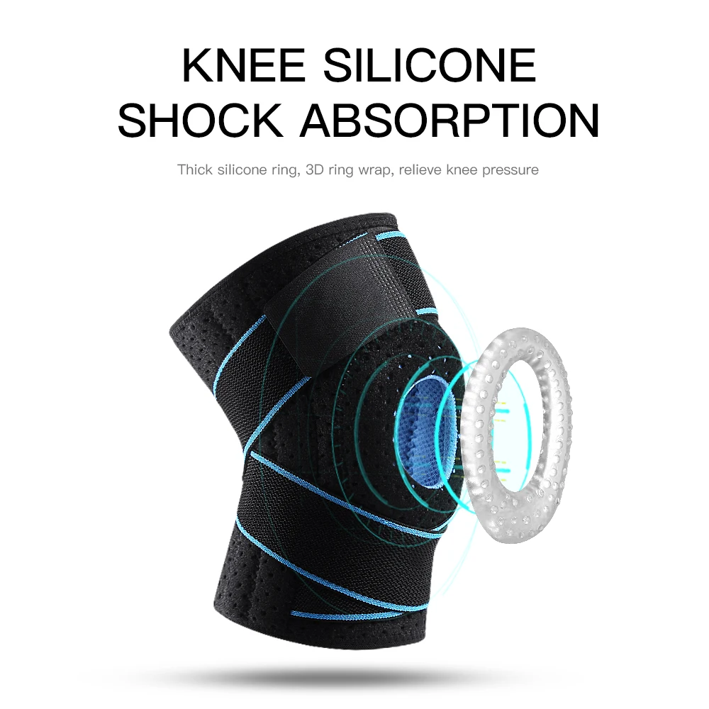 Fitness Kneepad Bandage Pressurized Elastic Knee Pads Arthritis Joints Protector Sports Gear Volleyball Knee Brace Protector