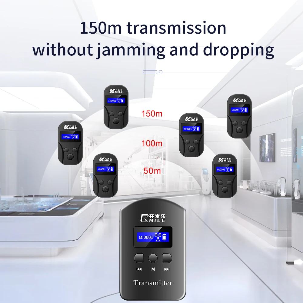 KAIMILE Wireless Whisper Tour Guide System Simultaneous Interpretation System Audio Receiver Transmitter KML-101