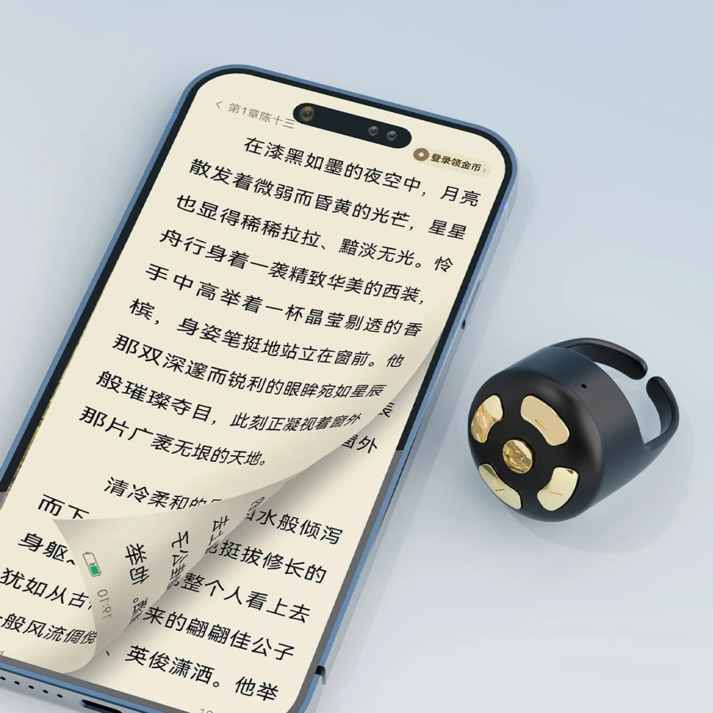 

For TikTok Scrolling Ring Remote Control Bluetooth-Compatible 5.0 Finger Remote Camera Video Recording Remote for Tiktoks Selfie