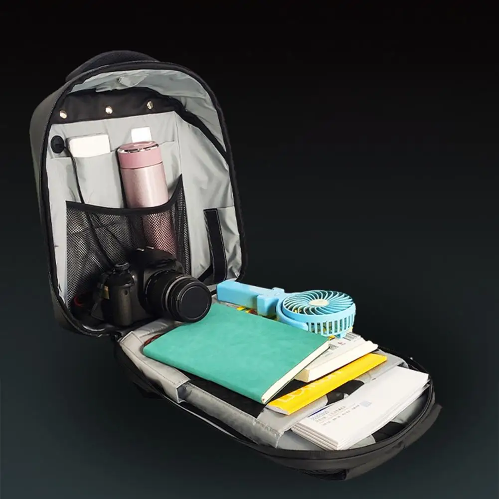 حقيبة ظهر LED قابلة للبرمجة مقاس 15.6 بوصة، حقيبة نهارية مضيئة يمكن التحكم فيها مع تقنية Bluetooth مع شاشة مخصصة للجنسين، حقيبة كمبيوتر محمول