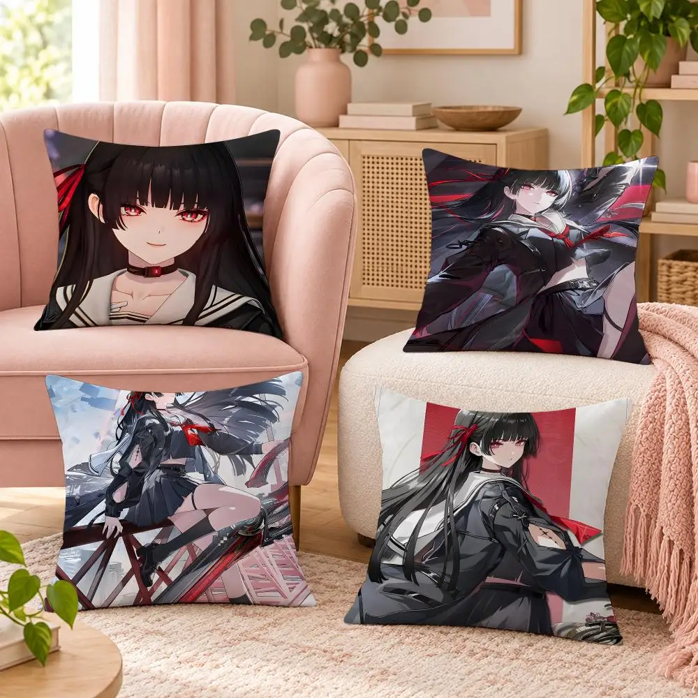 Game Chisa Wuthering Waves Cushion Cover Soft Short Plush Pillow Cases Hidden Zipper Cutecore Sofa Bedroom Home Decor Gift