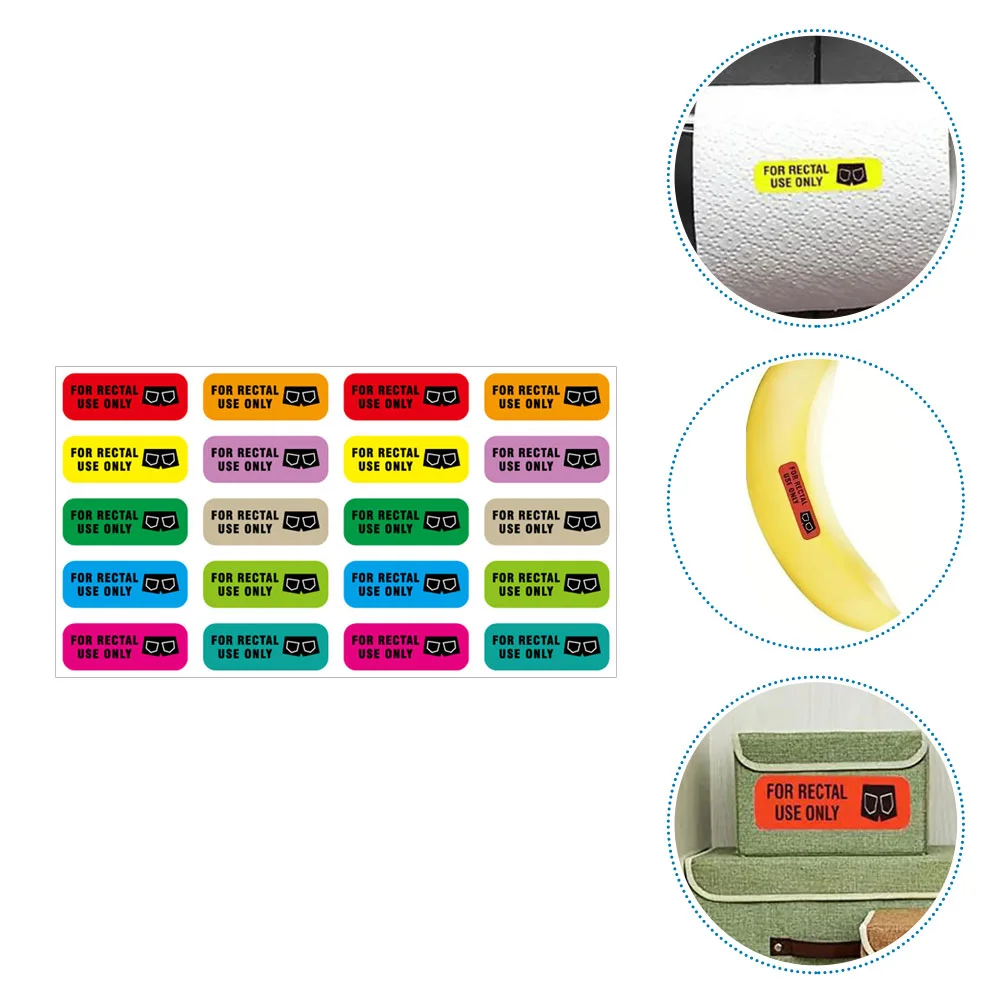 

20 Sheets Multifunction For Rectal Use Only Funny Gift Pvc Rectaluse Party Stickers