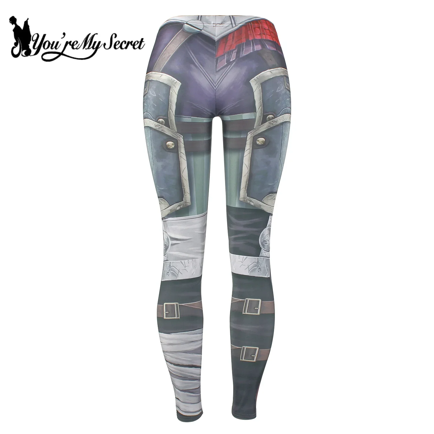 [Sei il mio segreto] Leggings da donna Stampa 3D Modello di cartone animato Pantaloni skinny Pantaloni da yoga casual Modello punk Vestito da donna