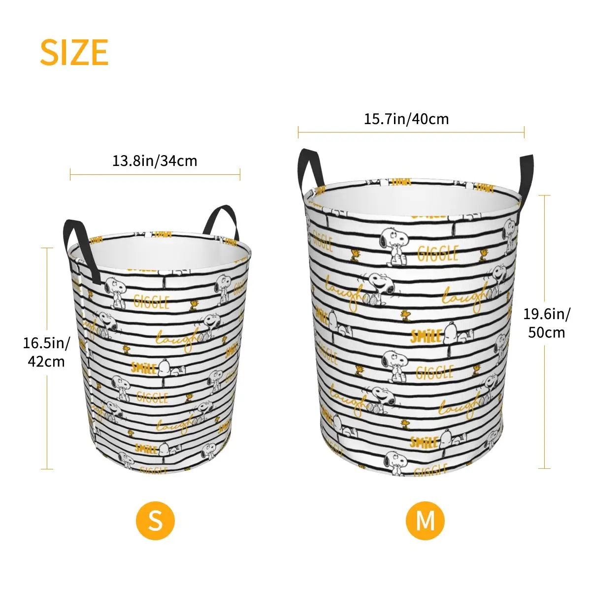 Custom S-snoopies Anime Laundry Basket Foldable Large Clothing Storage Bin Dog Cartoon Hamper view 6