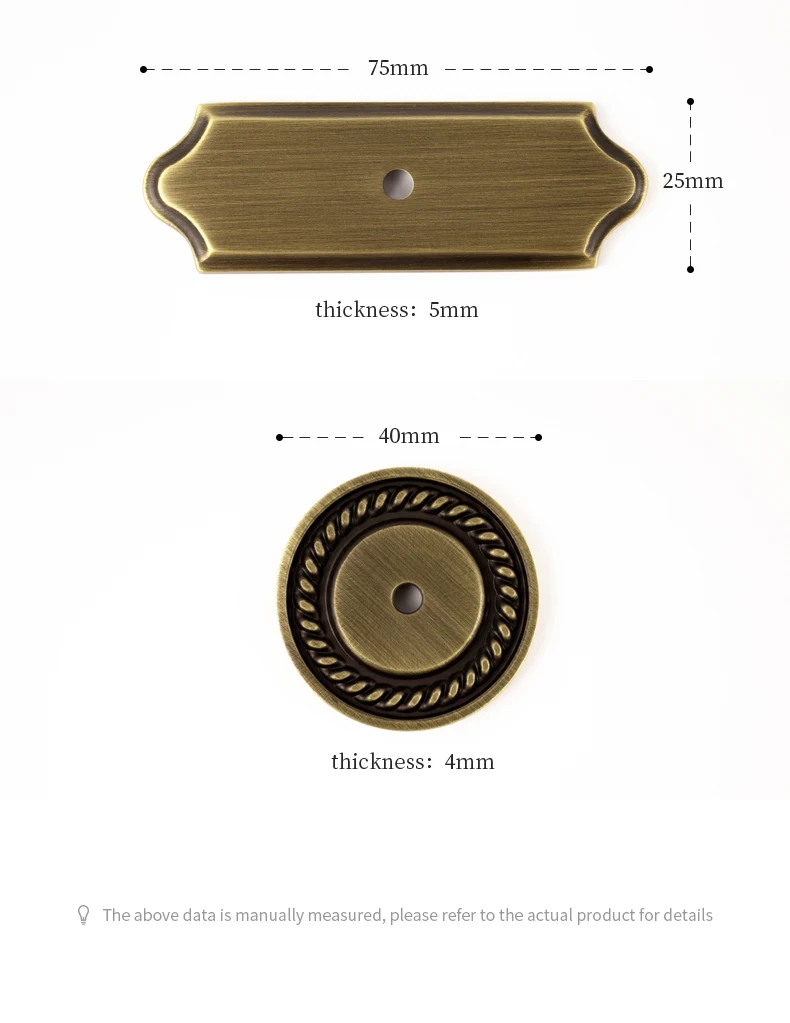 Antique brass cabinet knob with backplate product image 21