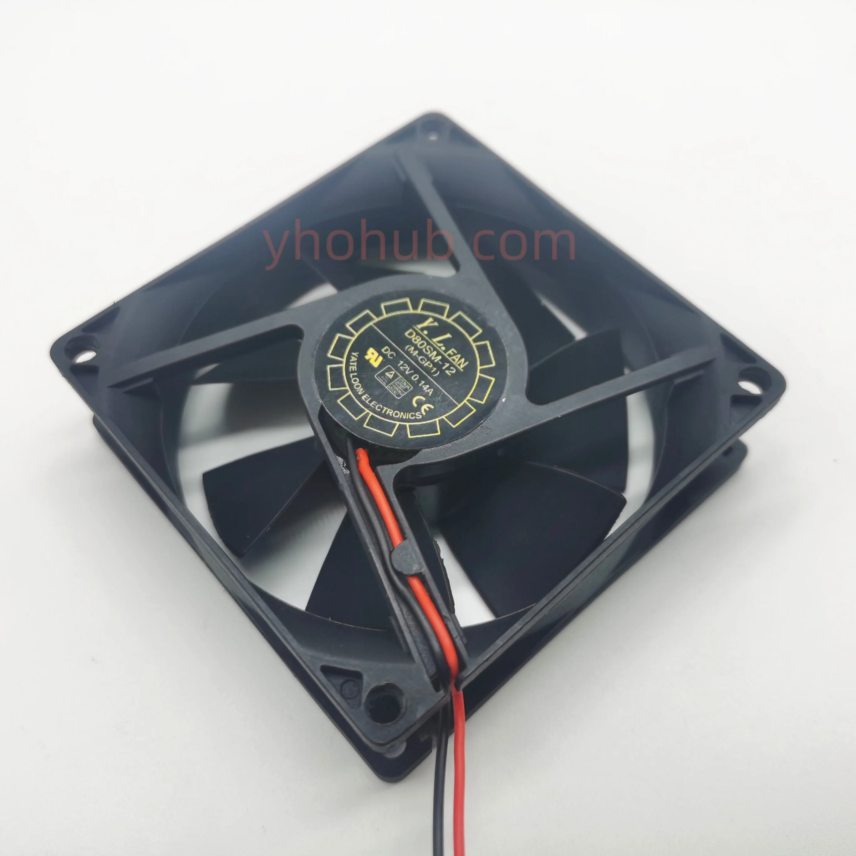 Yate Loon D80SM-12 DC 12V 0.14A 80x80x25mm 2-Wire Server Cooling Fan