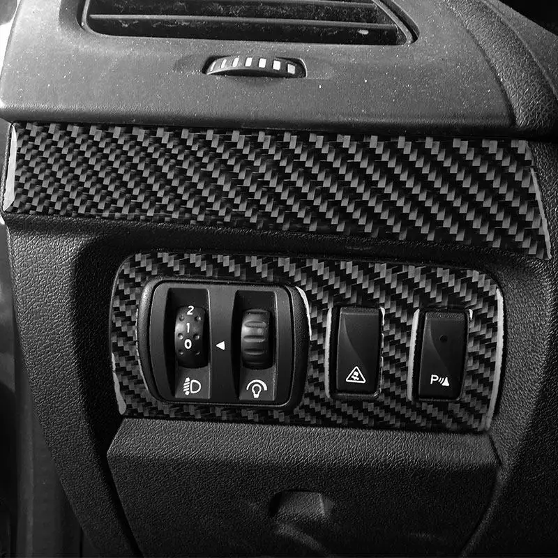 

Мягкие наклейки из углеродного волокна для панели переключателей фар автомобиля, декоративные накладки для Renault Fluence Megane 3 RS 2009-2015
