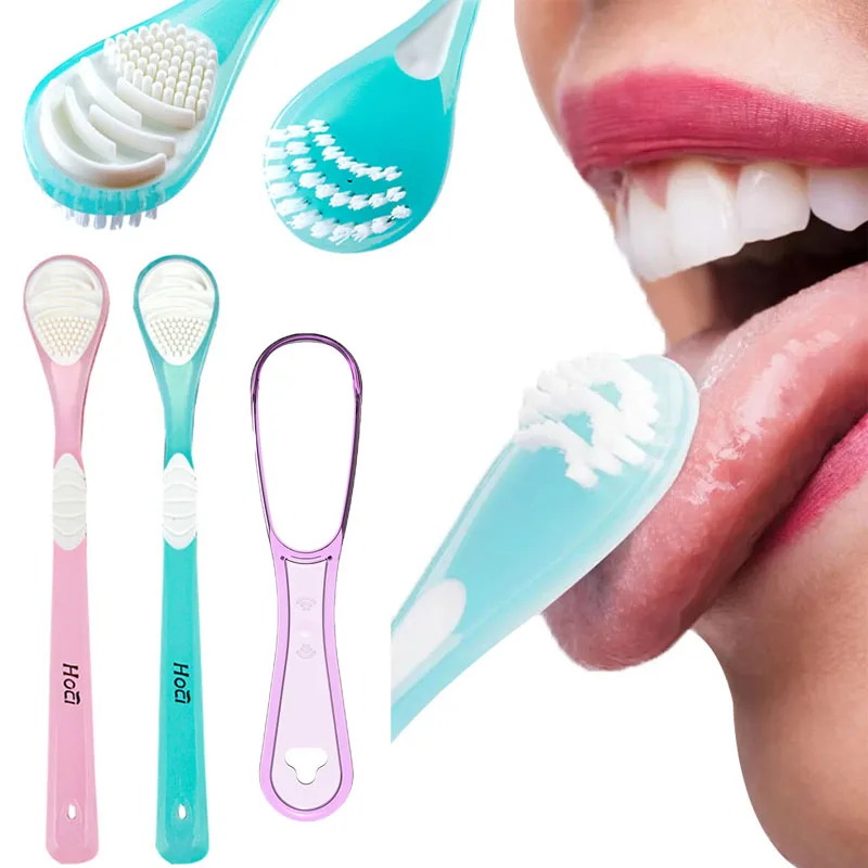 New Soft Silicone Tongue Scraper Double Side Tongue Cleaning Brush Fresh Breath Mouth Cleaning Tool Oral Hygiene Supplies