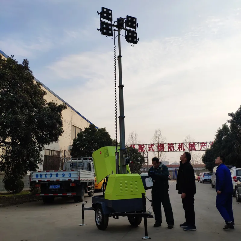 맞춤형 공장 조명 발광 다이오드 이동식 등대 7m 조명 타워 백색광 발광 디젤 연료 판매