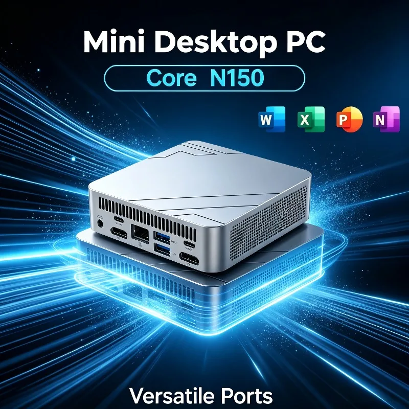 2026 NEW Portable Mini Computer Intel Core N150 with 1TB/2TB SSD, RAM, Versatile Ports for Gaming, Office Study High speed