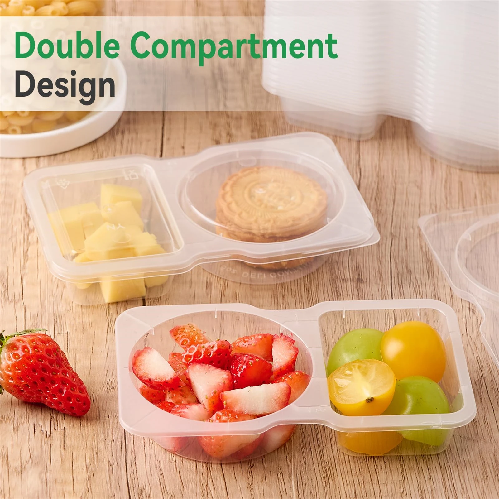 

20pcs Seasoning Bowls Disposable Double Layered Plastic Box For Jam Seasoning Sauce Portable Picnic BBQ Condiment Organizer Box