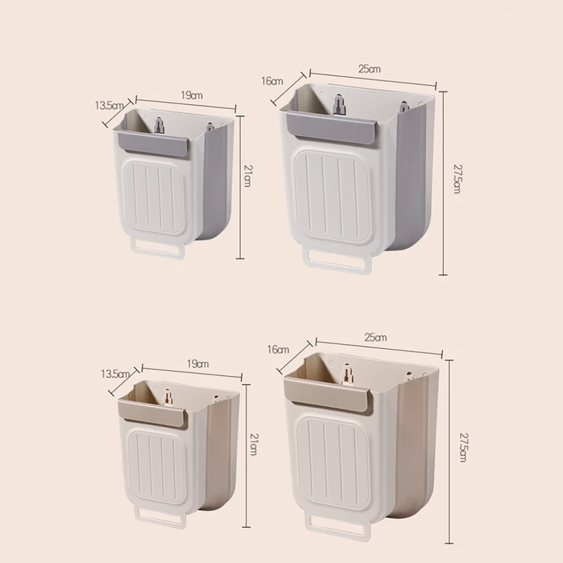 Kitchen Wall-mounted Foldable Trash Can Household Kitchen Cabinet Hanging Garbage Multifunctional Kitchen Cleaning Trash Can