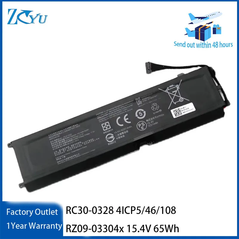 RC30-0328 Laptop Battery for Razer Blade15 2020 RZ09-0328 4ICP5/46/108 RZ09-03304x etc 15.4V 65Wh
